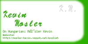 kevin mosler business card